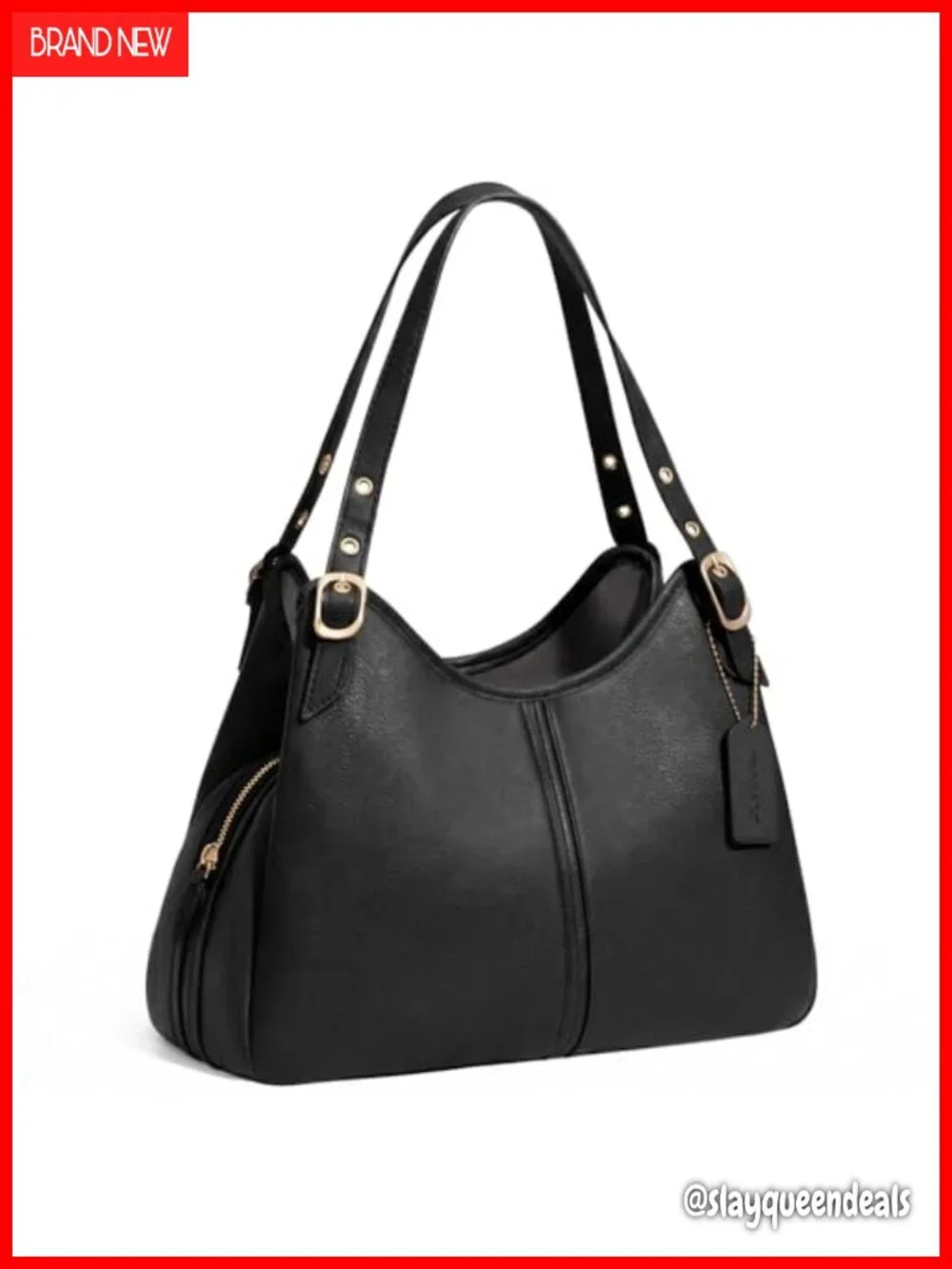 Vintage Hobo Handbag Women Soft Faux Leather Slouchy Crescent Shoulder Bag